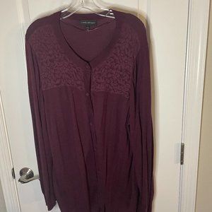Lane Bryant Women's Maroon Cardigan
